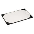 Dacasso Black Leather 38" x 24" Desk Pad with Blotter Paper PR-1008